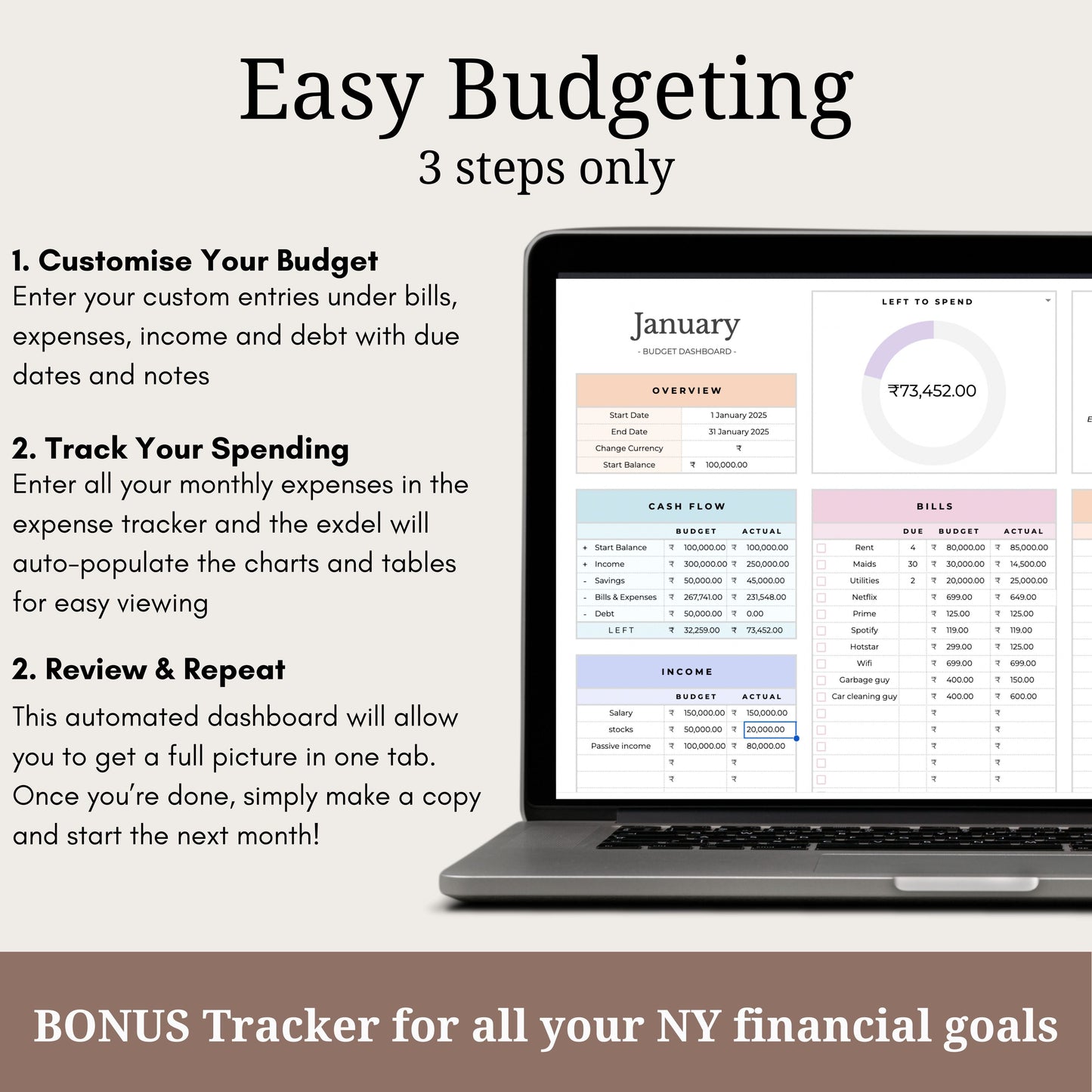 Simple Budget Tracker - Weekly/Monthly/Yearly
