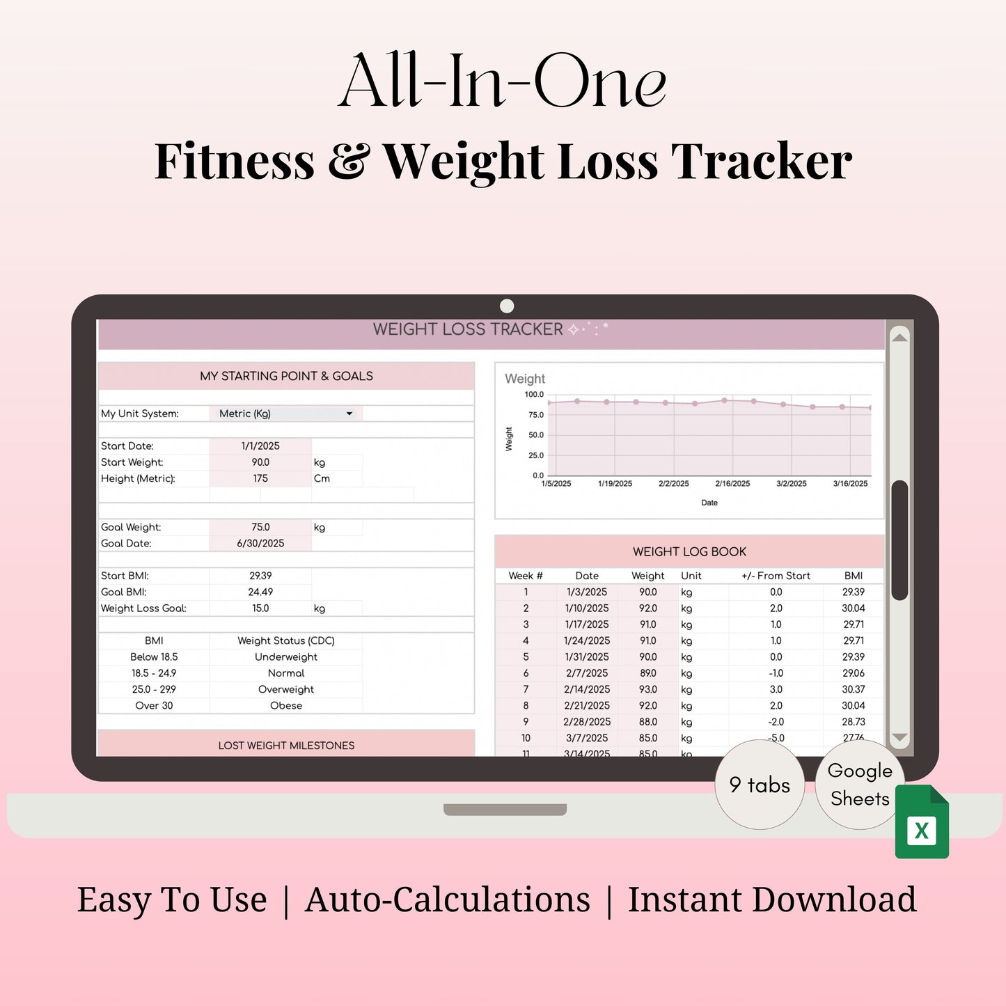 All-In-One Fitness & Weight Loss Tracker