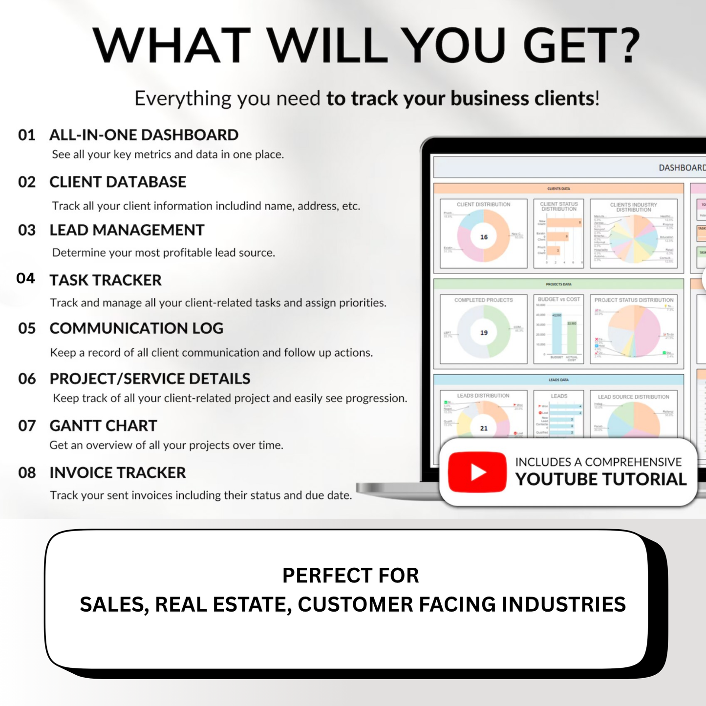All-In-One Client Tracker & Lead Management Spreadsheet