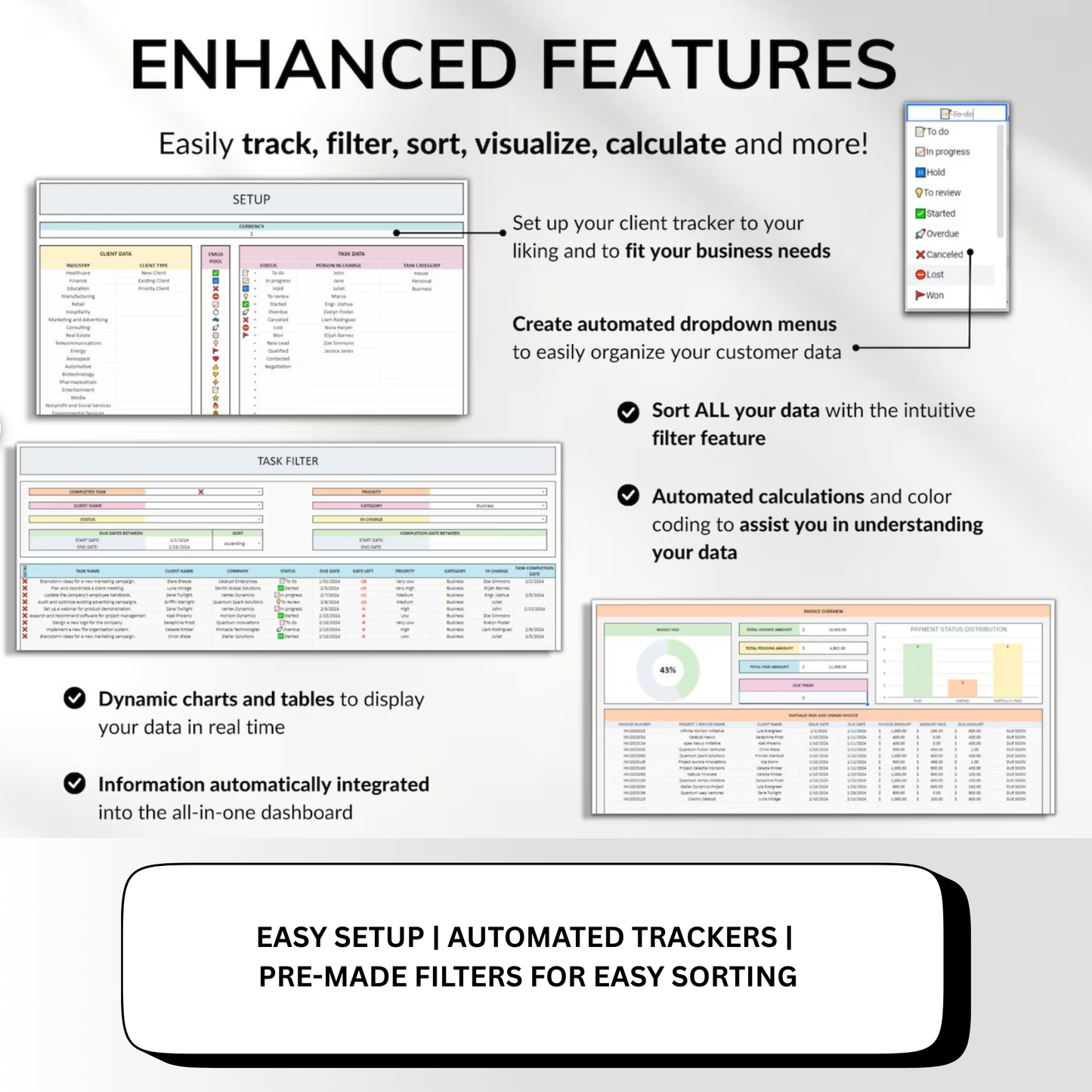All-In-One Client Tracker & Lead Management Spreadsheet