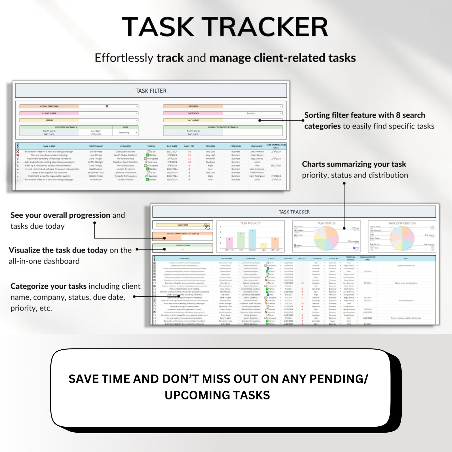 All-In-One Client Tracker & Lead Management Spreadsheet