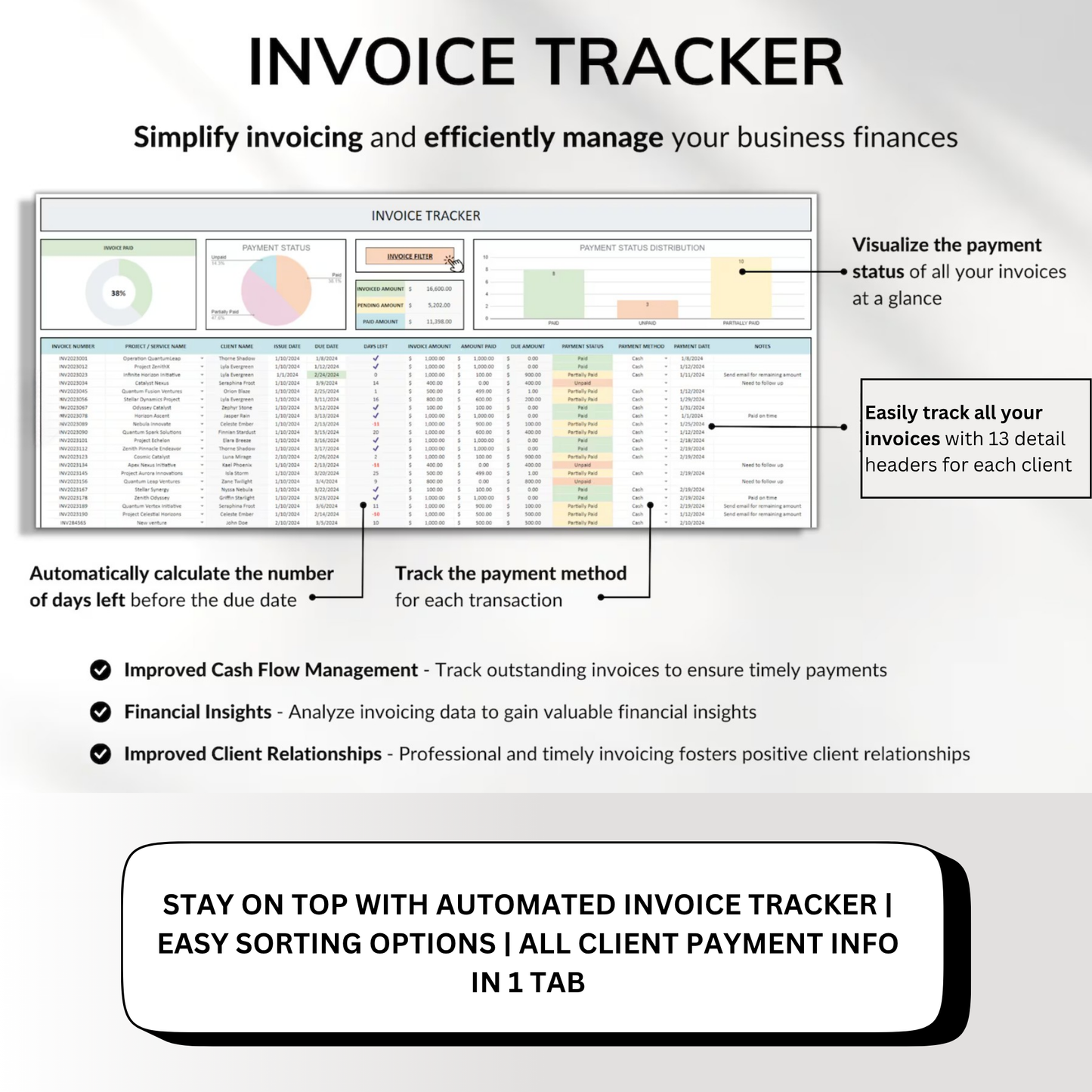 All-In-One Client Tracker & Lead Management Spreadsheet
