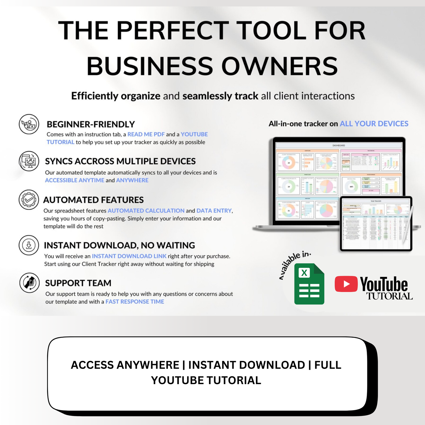 All-In-One Client Tracker & Lead Management Spreadsheet
