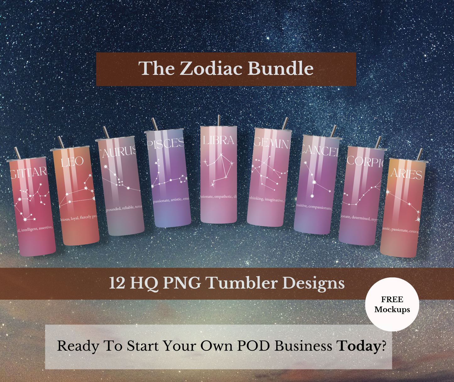 POD Bundle: Zodiac Tumblers